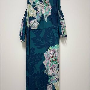 Maeve Teal and Pink Floral Dress Excellent Condition